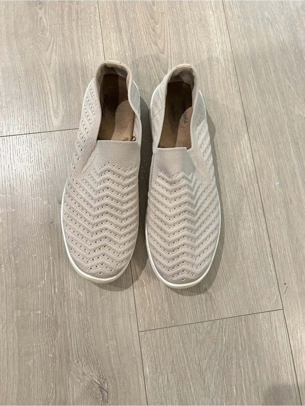 Sonoma Slip-On Knit Sneakers in Light Beige